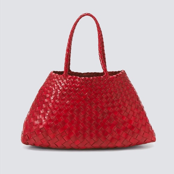 Dragon Diffusion Handbags - Dragon Diffusion Red Woven Leather Tote